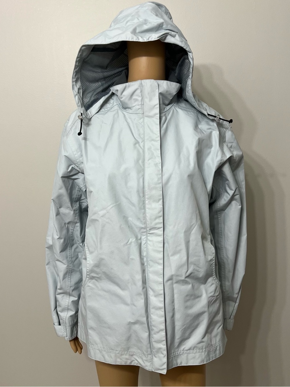 QUECHUA Decathlon Women's GRAY Waterproof Hooded Jacket Lightweight - SIZE LARGE